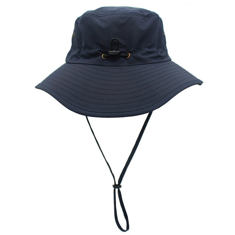 LLmoway Women UPF50+ Outdoor Wide Brim Packable Sun Hat Dry Fit Fishing Camping Hats Adjustable Navy - Image 3